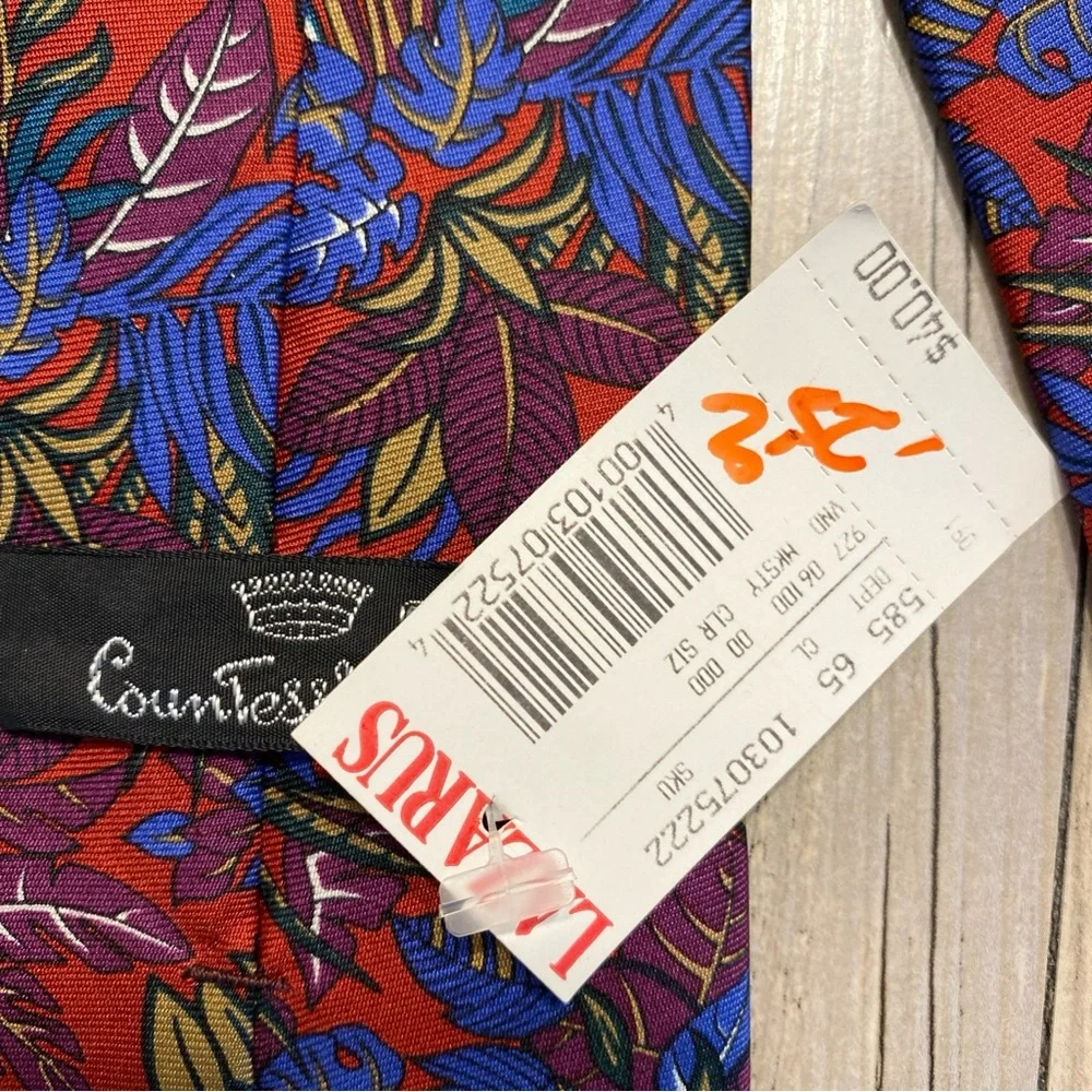 Countess Mara New York Men’s Lazarus Luxury Designer Tie Foliage NWT